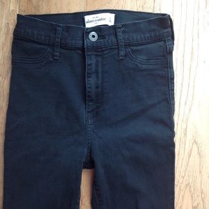 ABERCROMBIE BLACK DENIM Jeans Pockets Zipper sz14